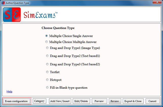 Exam Configuration 1