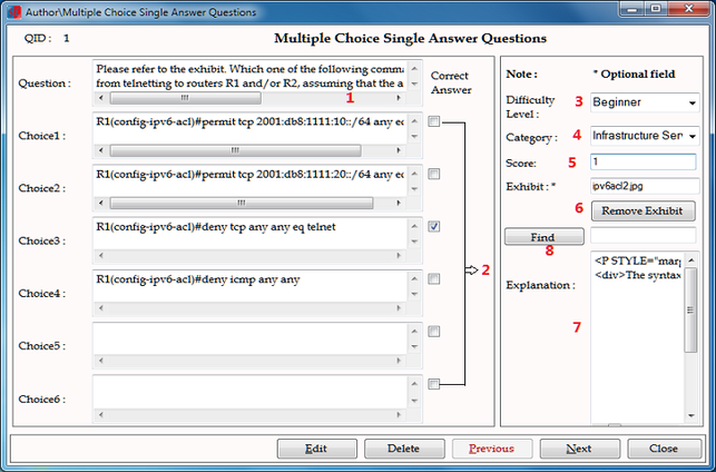 MCSA Question type screen 4