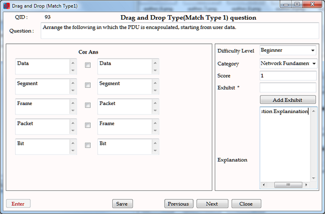 Arrange Drag and Drop Question type screen 6