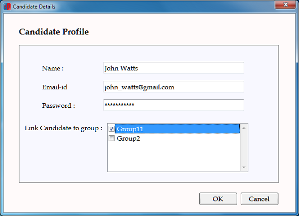 Add/Edit Candidates screen 5