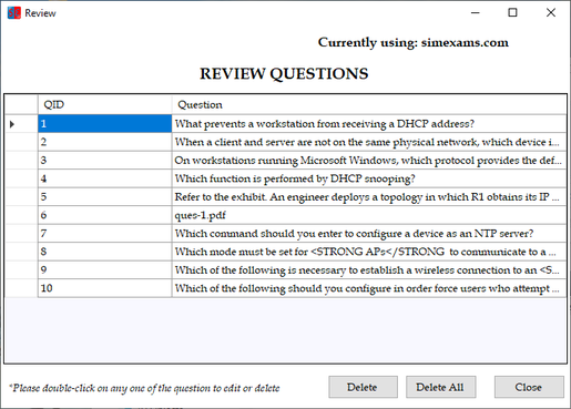 Exam engine help images