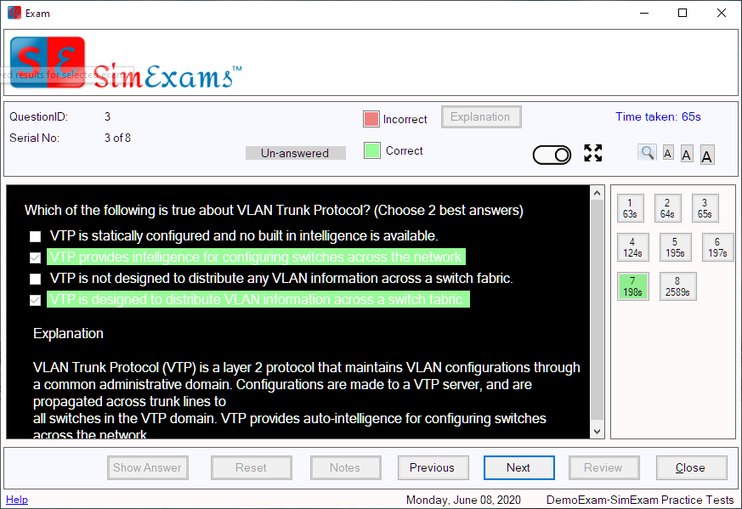 Review Questions screen 4