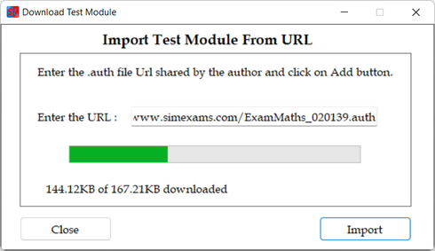 Browse/Add Test Modules(URL) screen 7