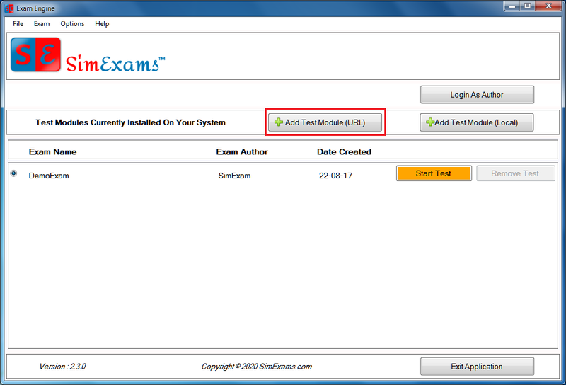 Browse/Add Test Modules(URL) screen 6