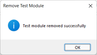Remove Test Module screen 3