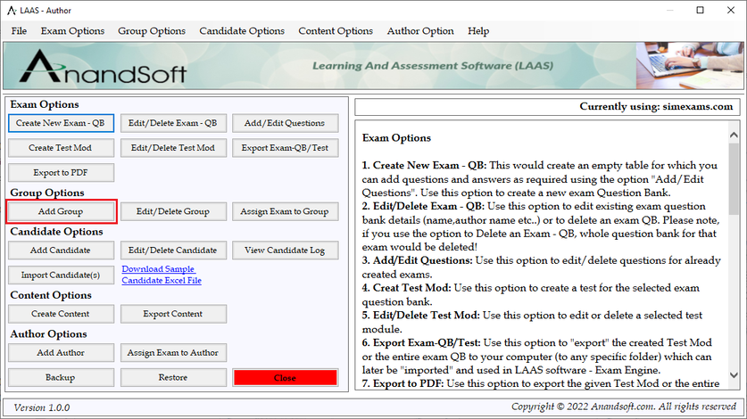 Exam engine help images