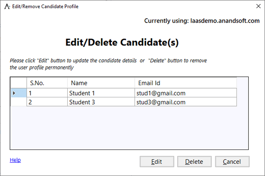 Add/Edit Candidates screen 4