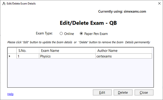 Exam engine help images