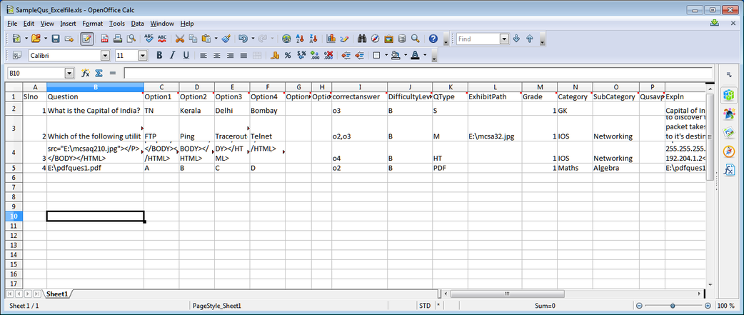 Exam engine help images