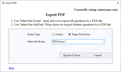 Exam engine help images