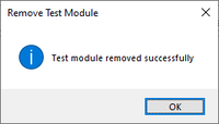 Remove Test Module screen 3