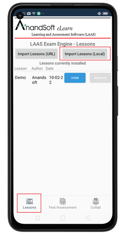 Add test module screen 1