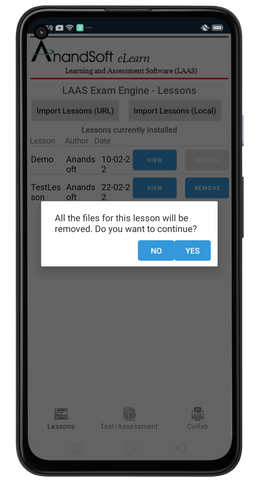 Browse/Add Test Modules(URL) screen 7